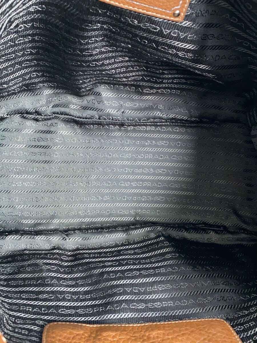 PRADA Tote Bag Leather BRW Solid 6