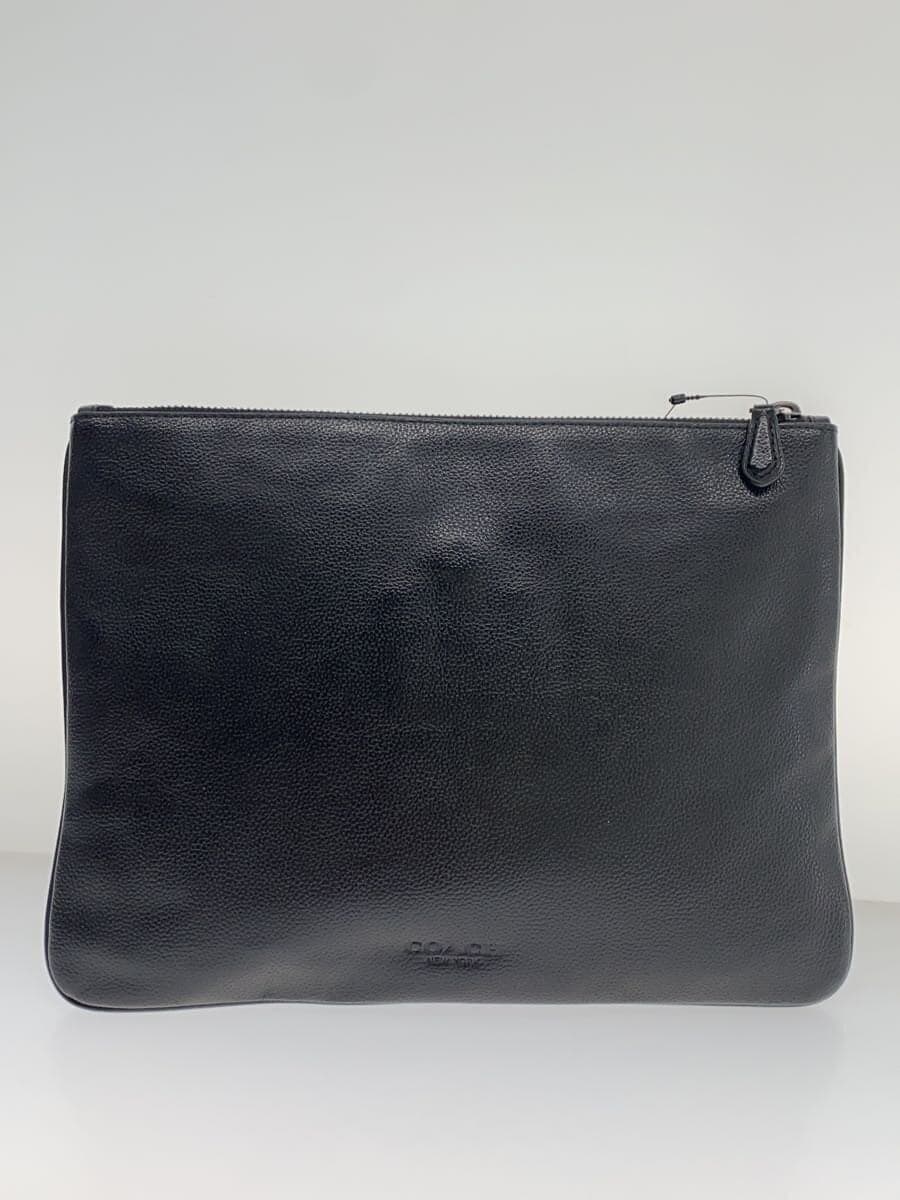 COACH Second Bag Leather BLK Solid 3