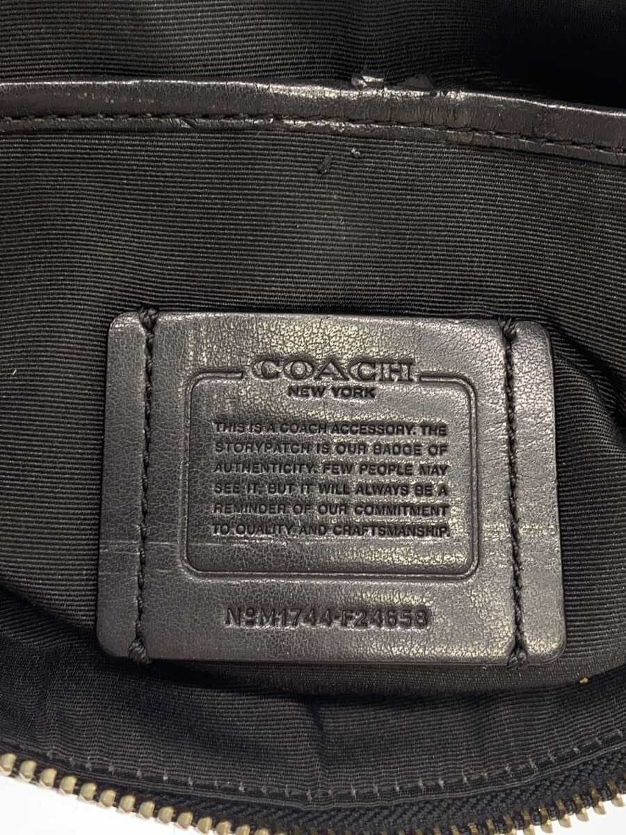 COACH Second Bag Leather BLK Solid 4