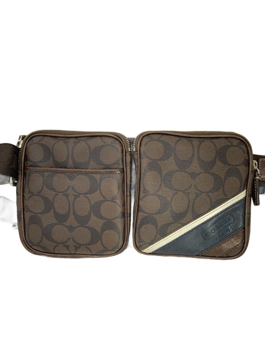 COACH Shoulder Bag PVC BRW All Over Pattern