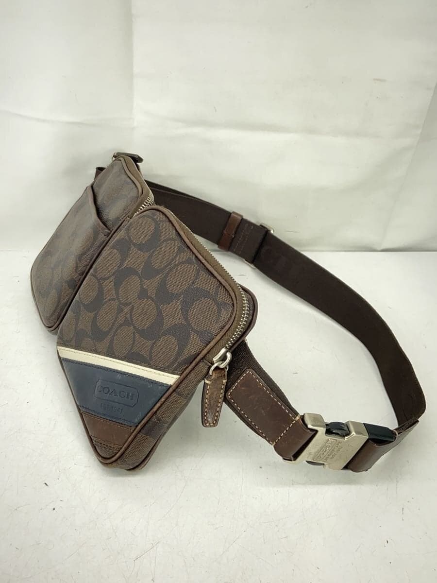 COACH Shoulder Bag PVC BRW All Over Pattern 2