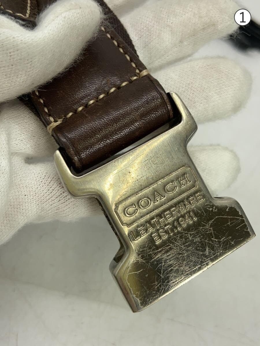 COACH Shoulder Bag PVC BRW All Over Pattern 8