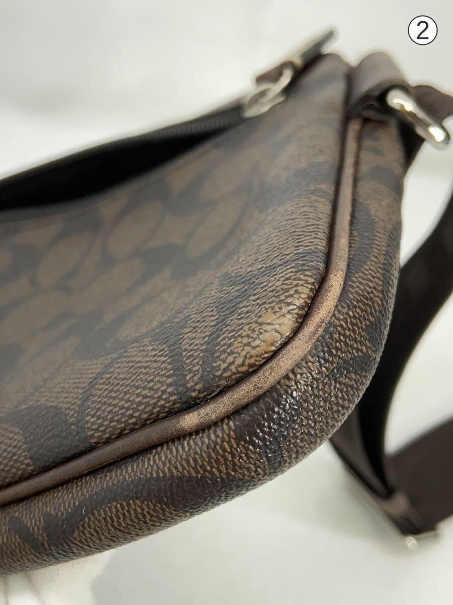 COACH Shoulder Bag PVC BRW All Over Pattern 9