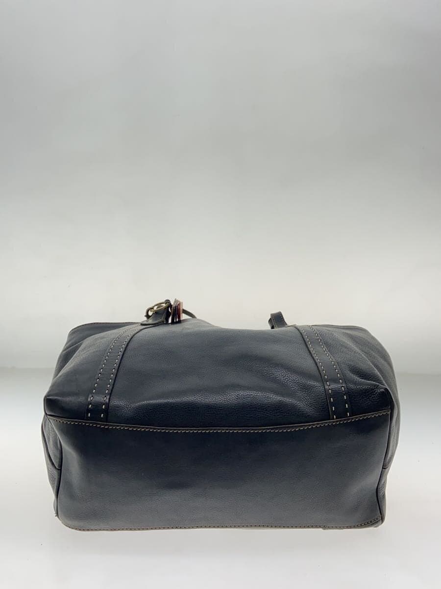 GENTEN Tote Bag Leather Black Plain 4