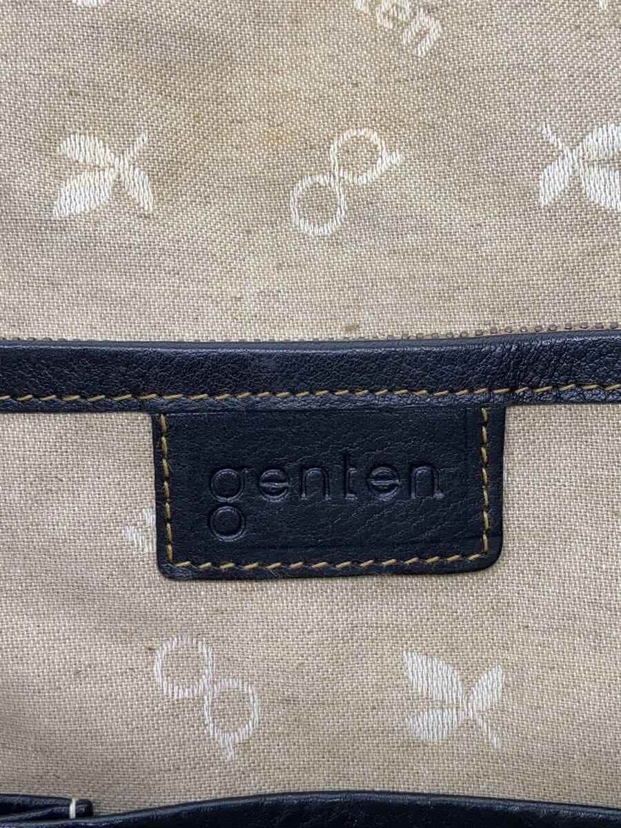 GENTEN Tote Bag Leather Black Plain 5