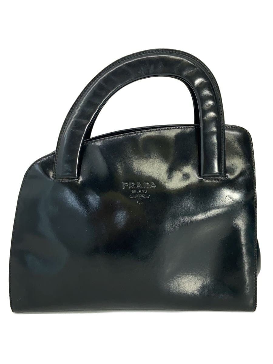PRADA Handbag Patent Leather BLK