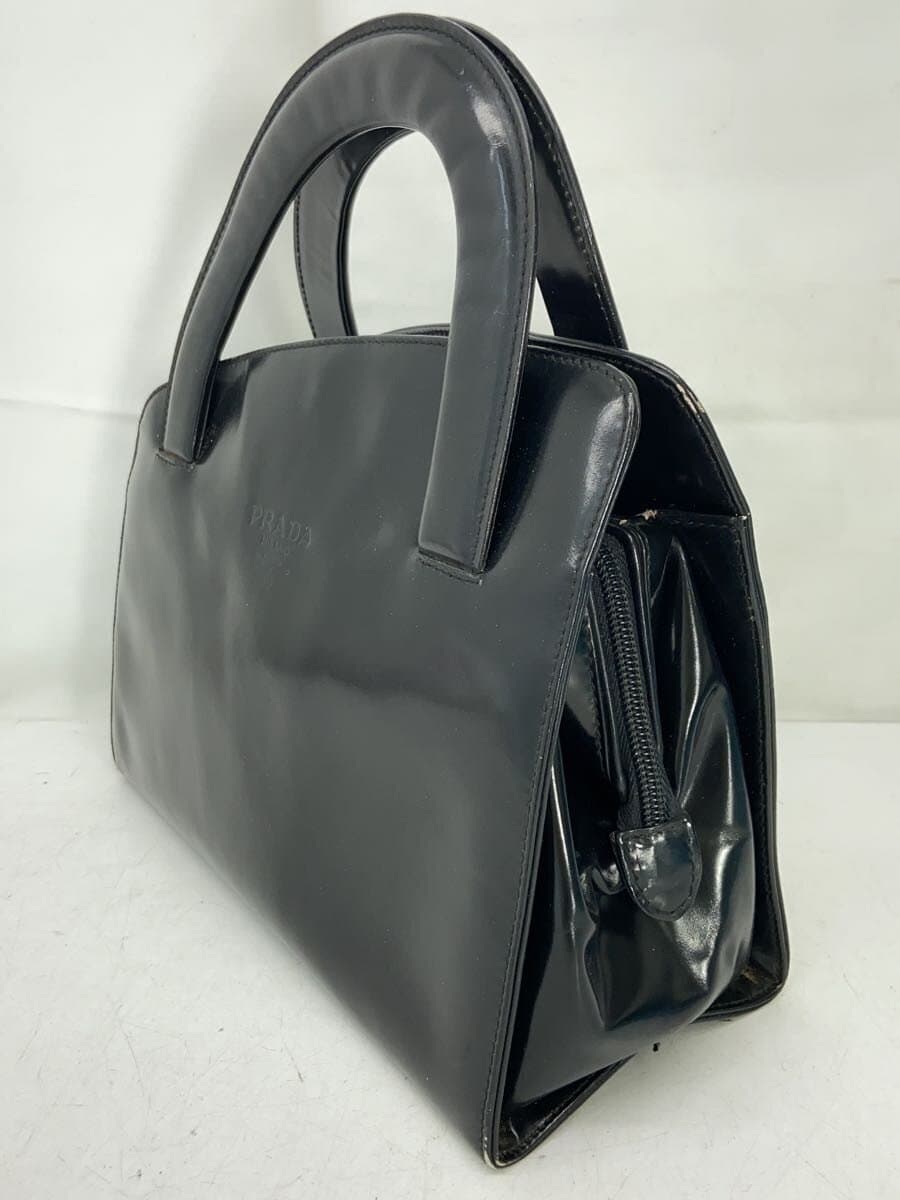 PRADA Handbag Patent Leather BLK 2