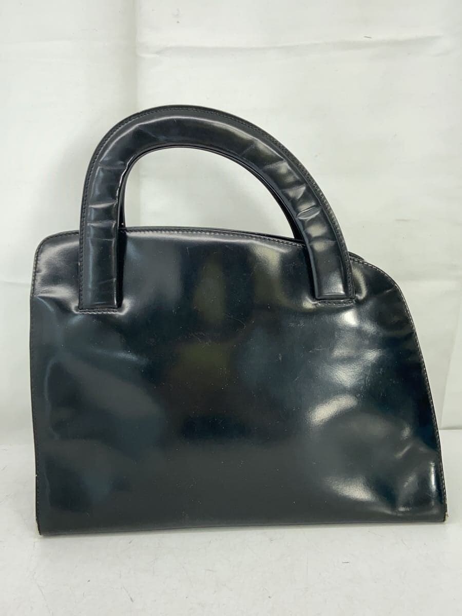 PRADA Handbag Patent Leather BLK 3