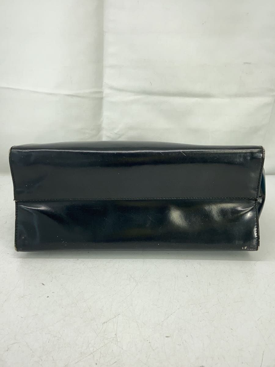 PRADA Handbag Patent Leather BLK 4