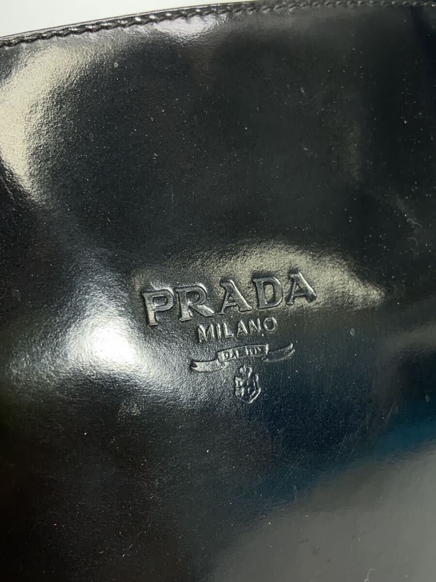 PRADA Handbag Patent Leather BLK 5