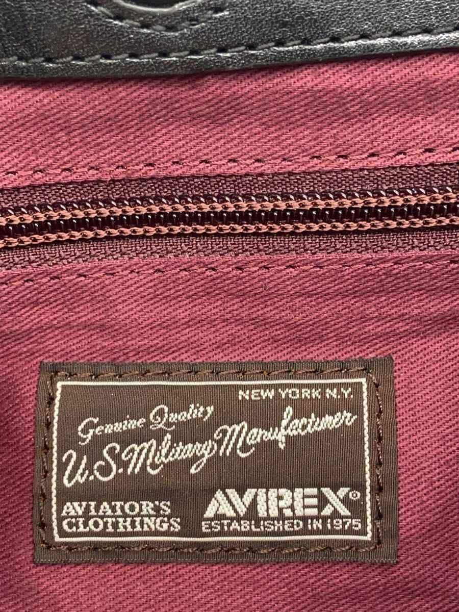 AVIREX tote bag leather black plain 5