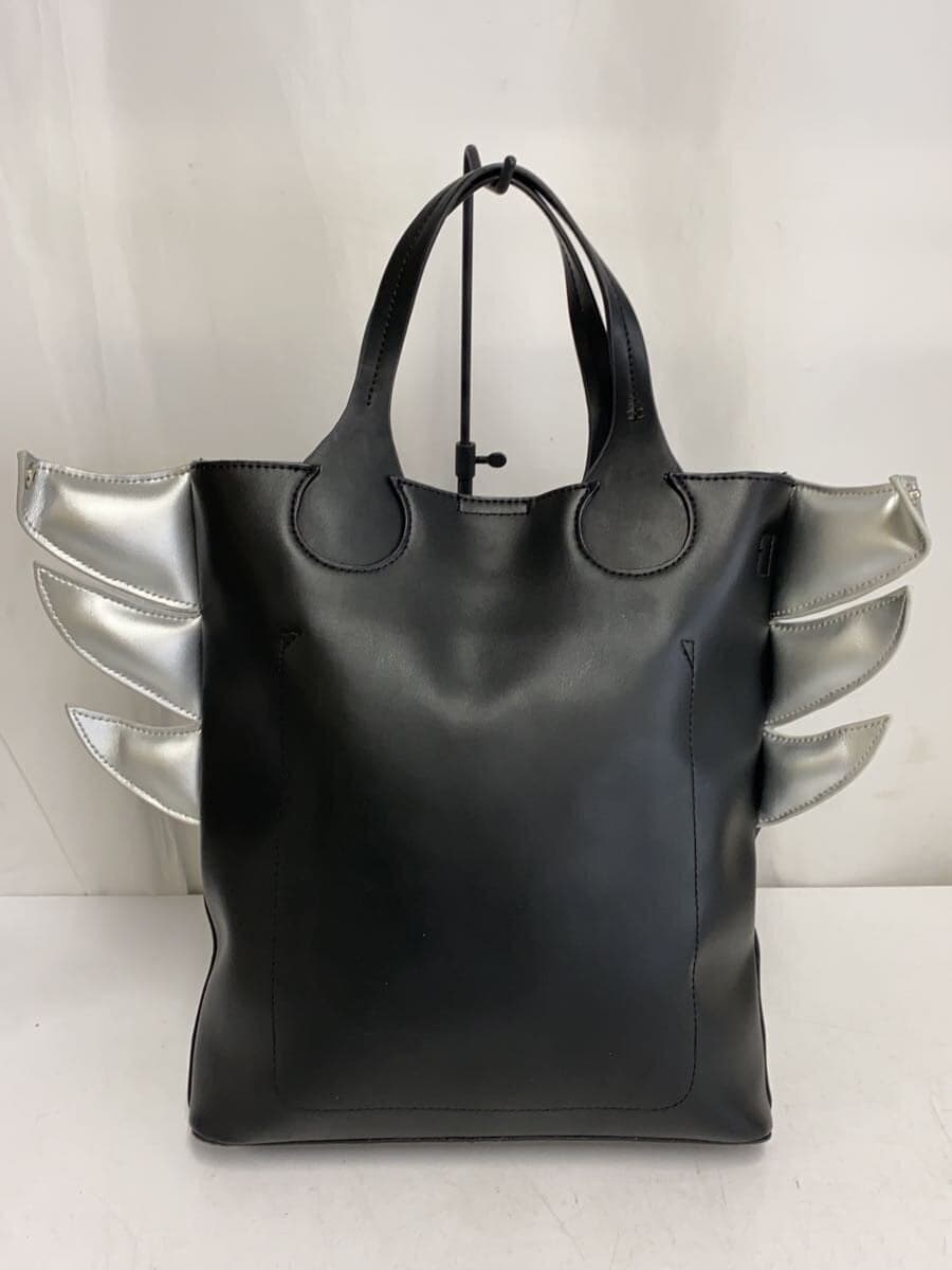 TSUMORI CHISATO tote bag leather black missing shoulder strap 3