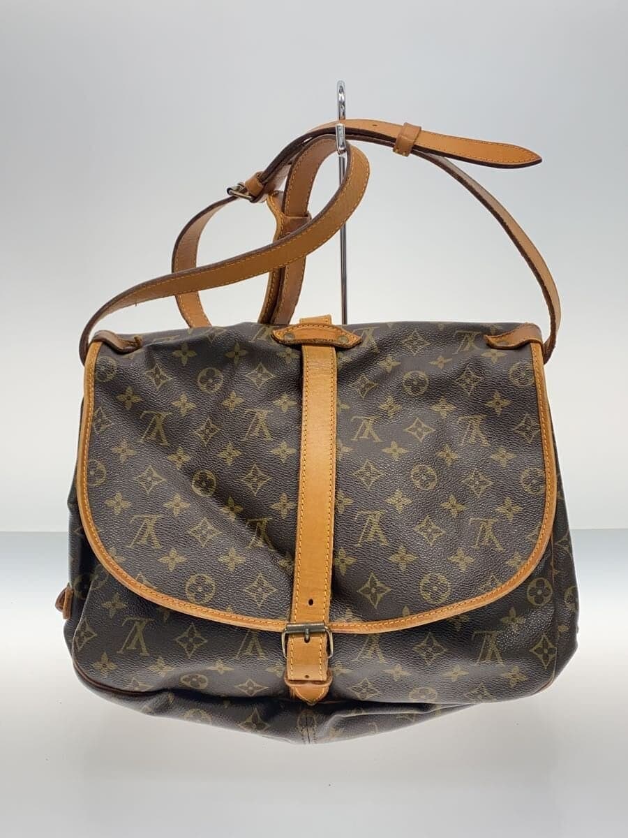 LOUIS VUITTON Bag Leather BRW All-over print 893FC 3