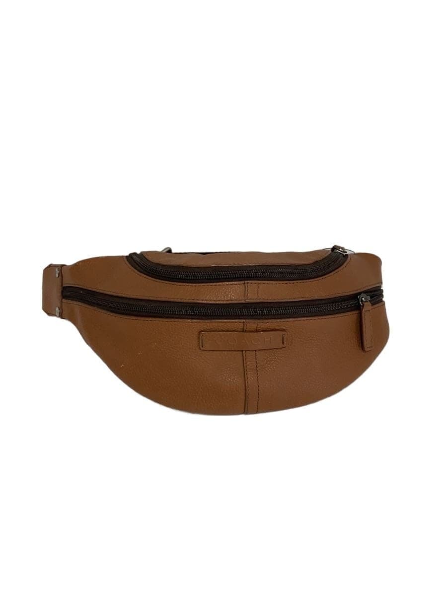 COACH Waist Bag Leather BRW Plain f77233