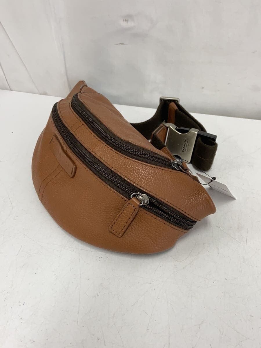 COACH Waist Bag Leather BRW Plain f77233 2