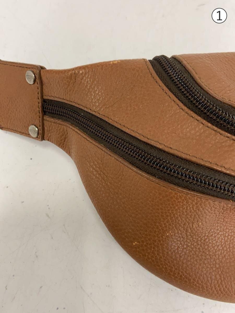 COACH Waist Bag Leather BRW Plain f77233 7