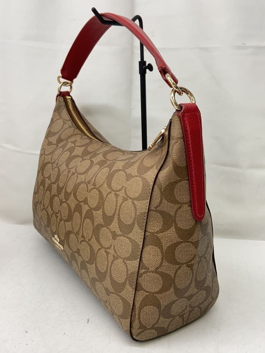 COACH Signature One Shoulder Shoulder Bag Leather BRW All-over Pattern F34899 2