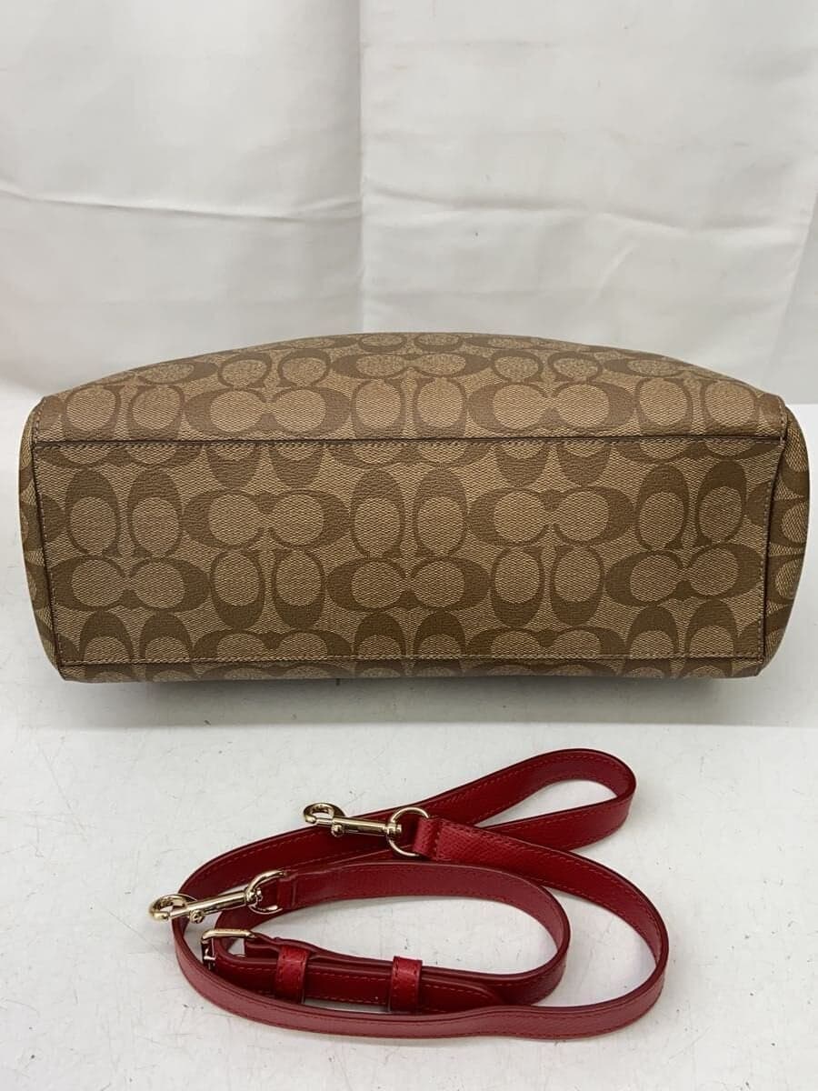 COACH Signature One Shoulder Shoulder Bag Leather BRW All-over Pattern F34899 4