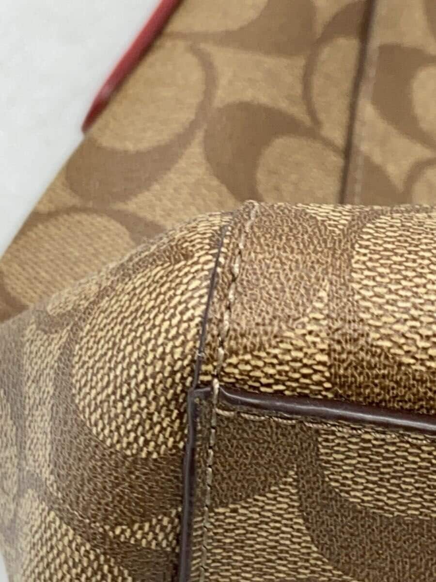 COACH Signature One Shoulder Shoulder Bag Leather BRW All-over Pattern F34899 9