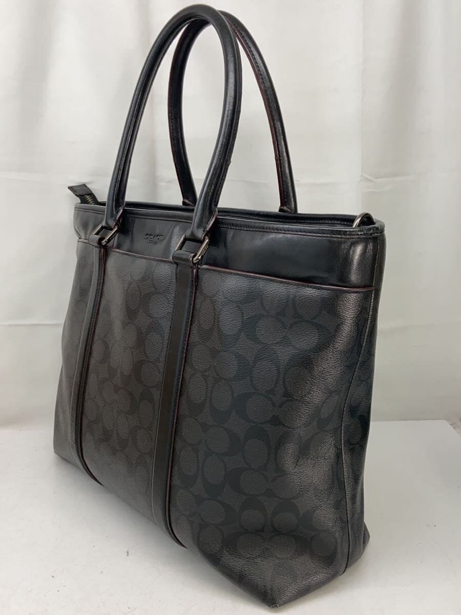 COACH Metropolitan Signature Tote Bag PVC BLK F23211 Missing shoulder strap 2