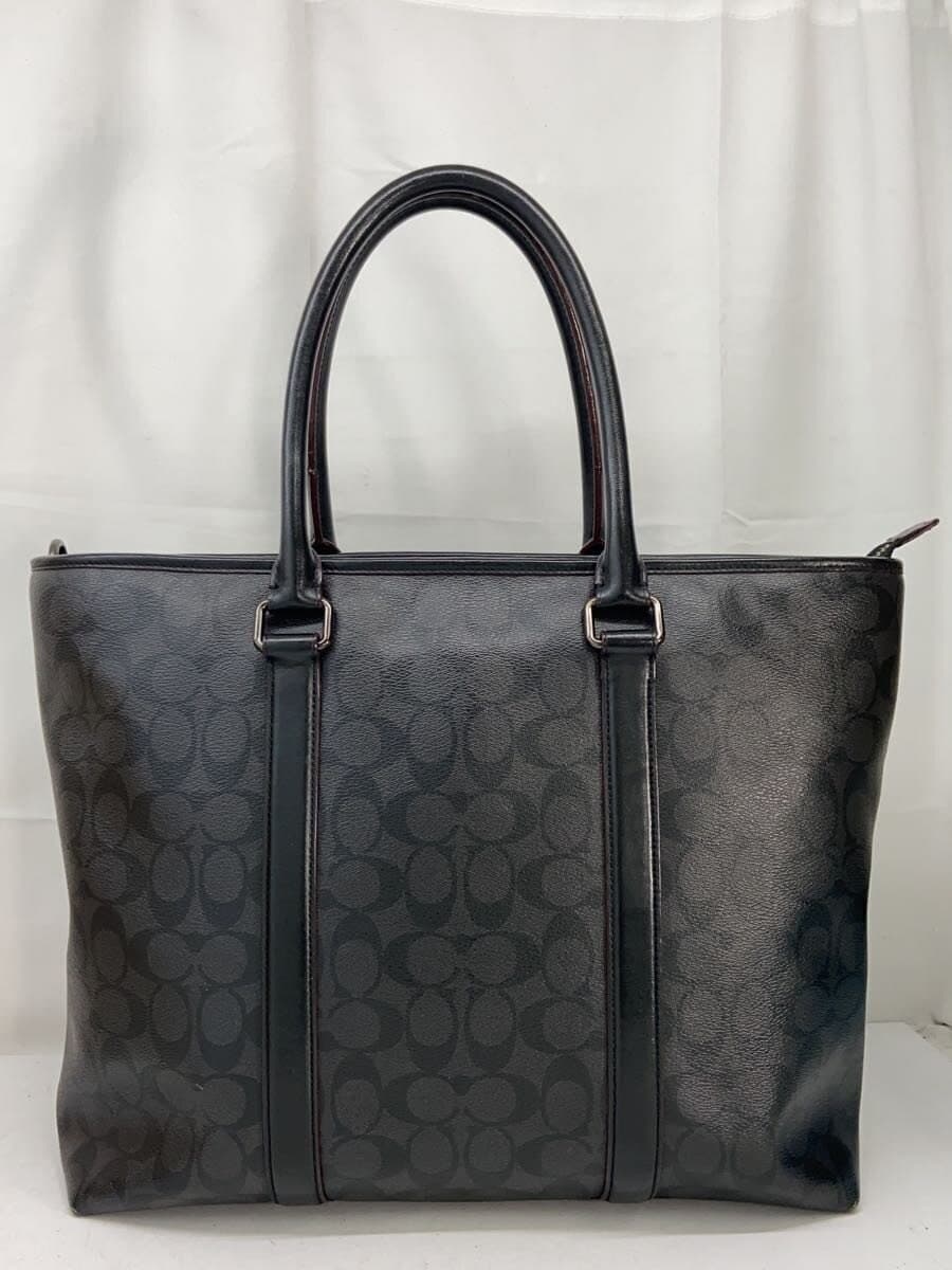 COACH Metropolitan Signature Tote Bag PVC BLK F23211 Missing shoulder strap 3
