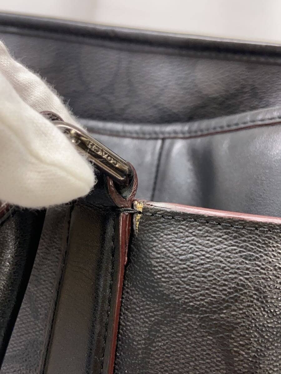 COACH Metropolitan Signature Tote Bag PVC BLK F23211 Missing shoulder strap 9