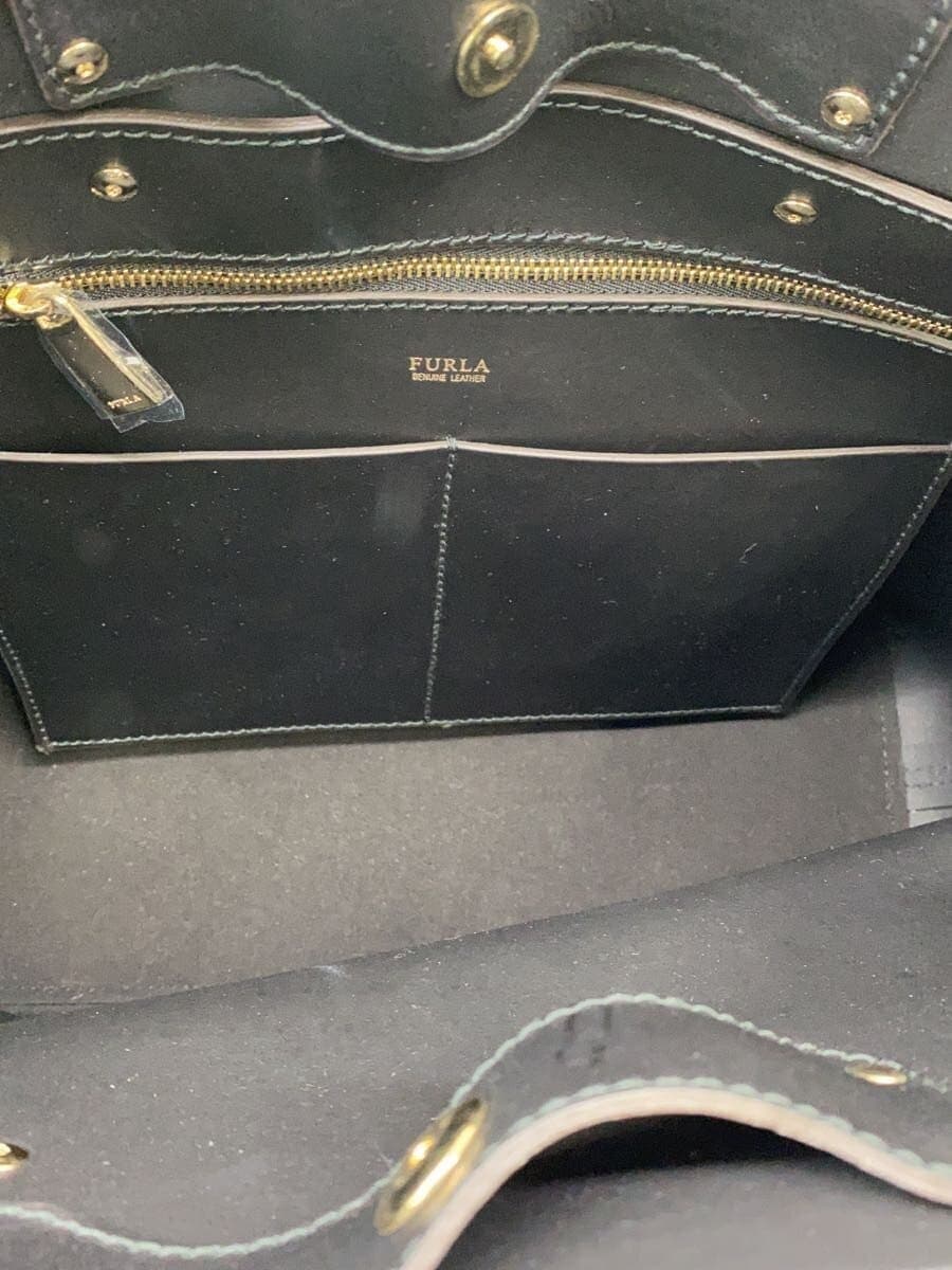 FURLA tote bag leather black plain 00870457 6