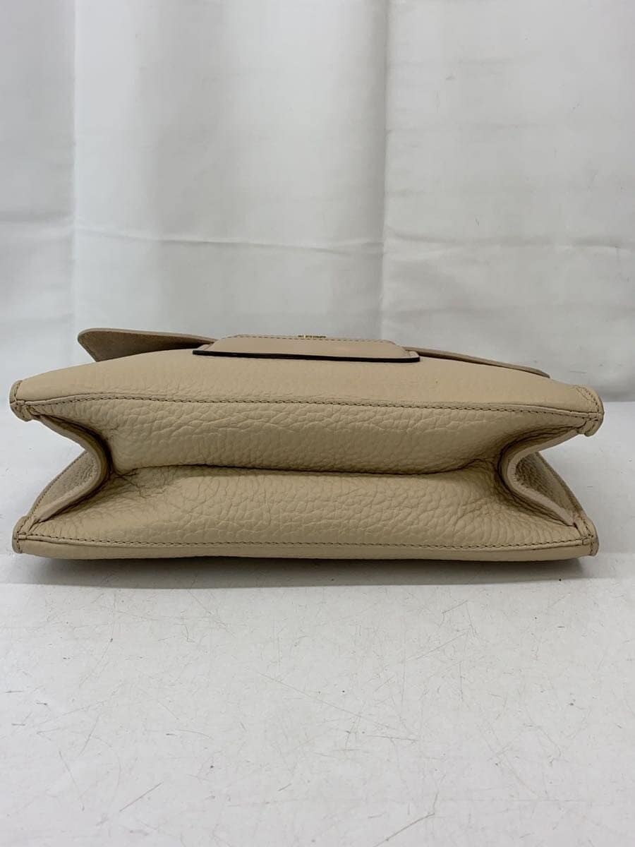 FURLA handbag leather beige plain 4