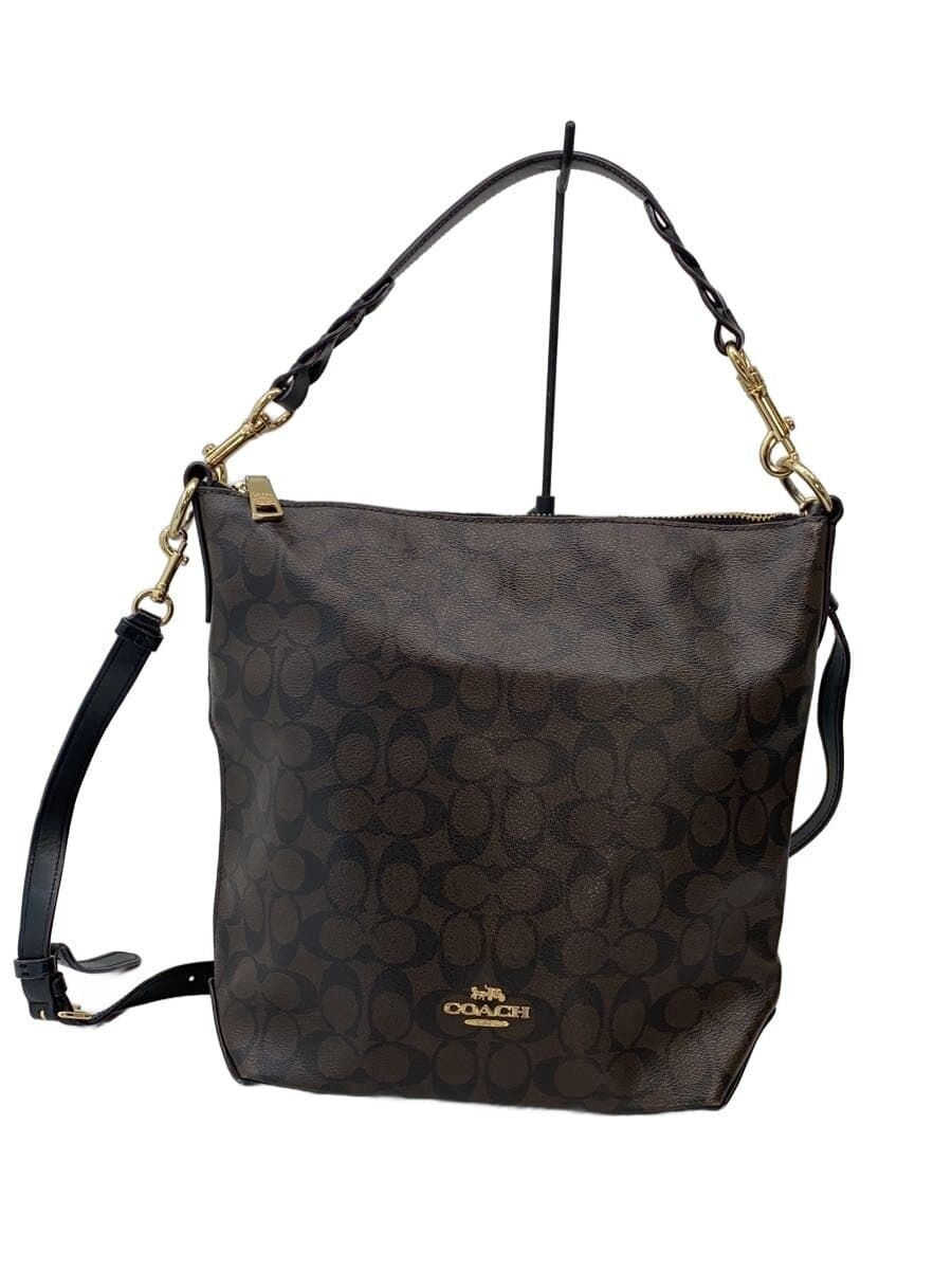 COACH Shoulder Bag Leather BRW All-over Pattern L1823