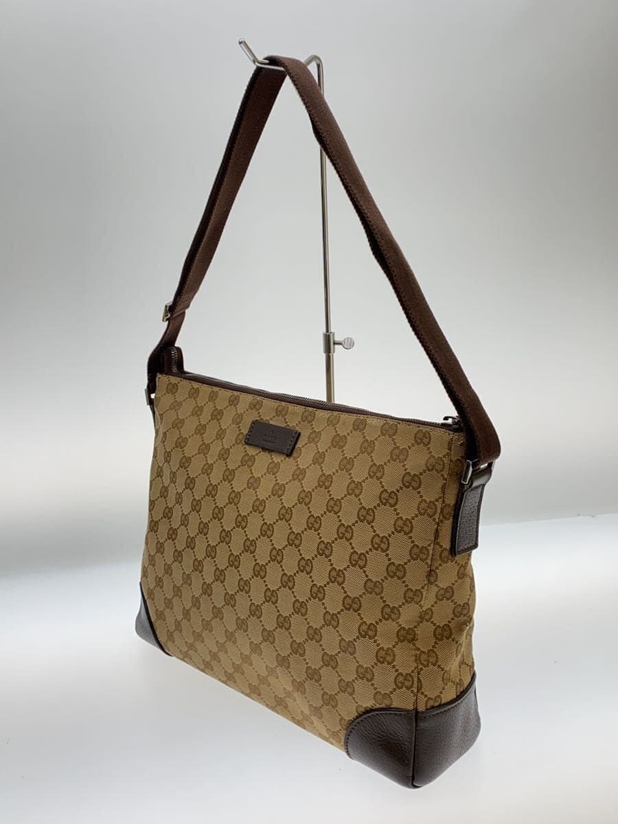 GUCCI Shoulder Bag_GG Canvas BRW All Over Pattern Corner Wear、Overall With Blackening 2