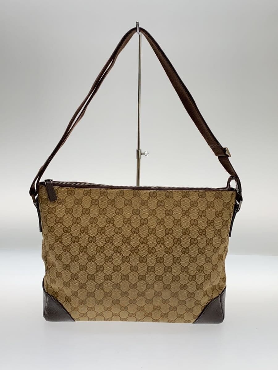 GUCCI Shoulder Bag_GG Canvas BRW All Over Pattern Corner Wear、Overall With Blackening 3