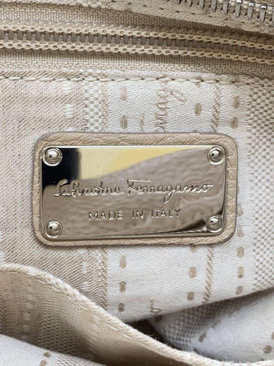 Salvatore Ferragamo Shoulder Bag BEG Gancini 2-Way Belt Partial With Blackening 5