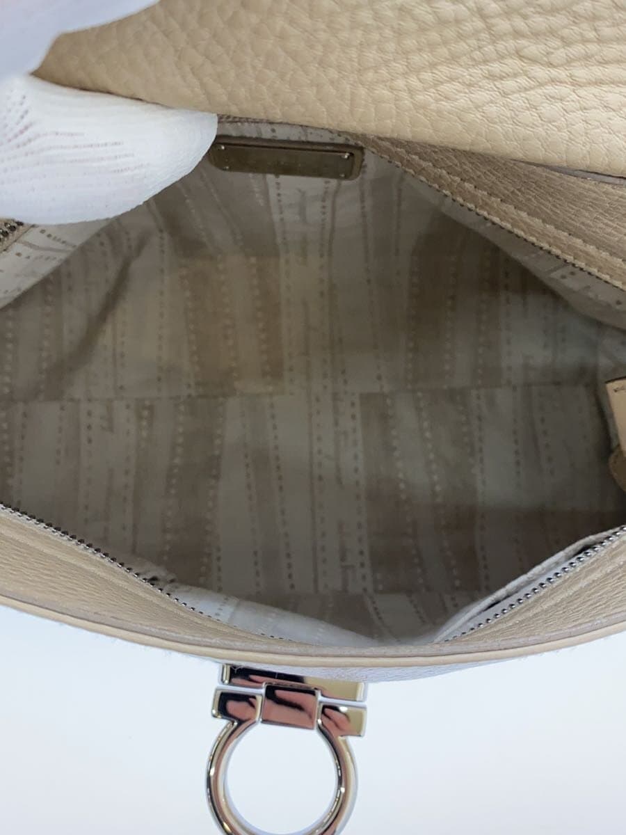 Salvatore Ferragamo Shoulder Bag BEG Gancini 2-Way Belt Partial With Blackening 6