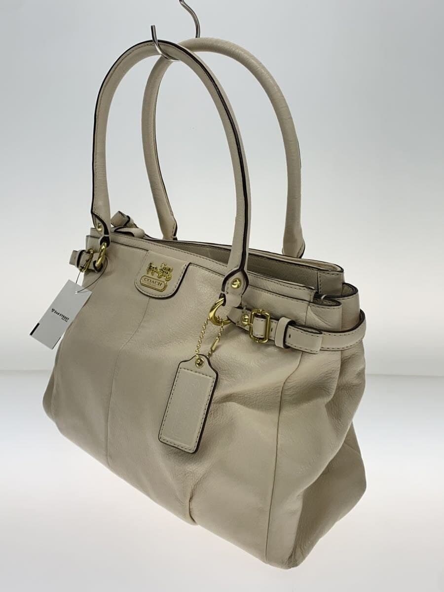 COACH Tote Bag_All Leather Leather WHT 2
