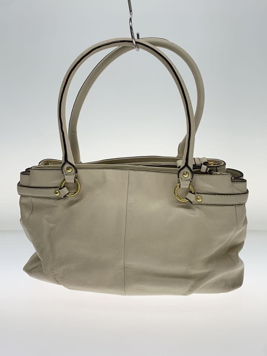 COACH Tote Bag_All Leather Leather WHT 3