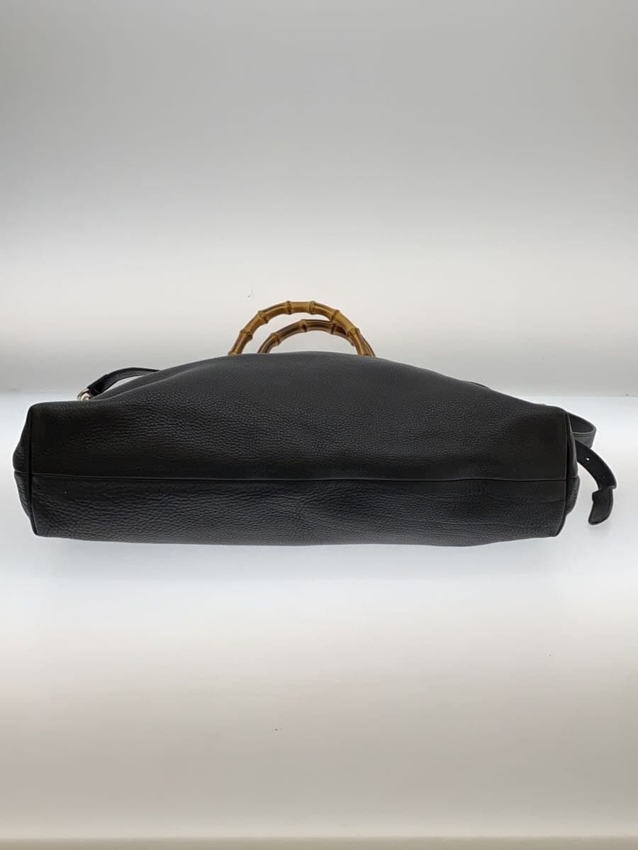 GUCCI Bamboo Shopper _Bamboo Leather BLK Corner Wear、Belt Partial Dent 4