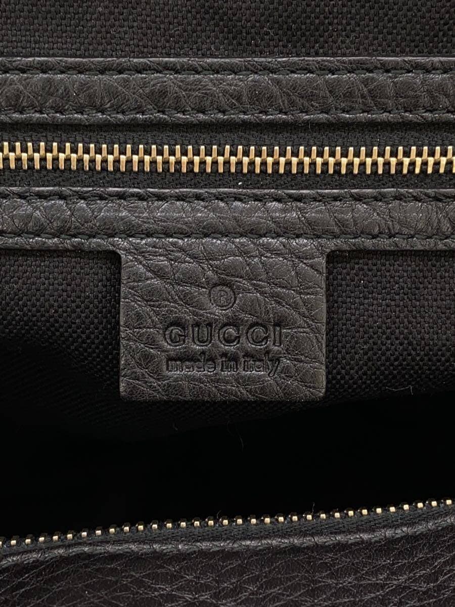 GUCCI Bamboo Shopper _Bamboo Leather BLK Corner Wear、Belt Partial Dent 5