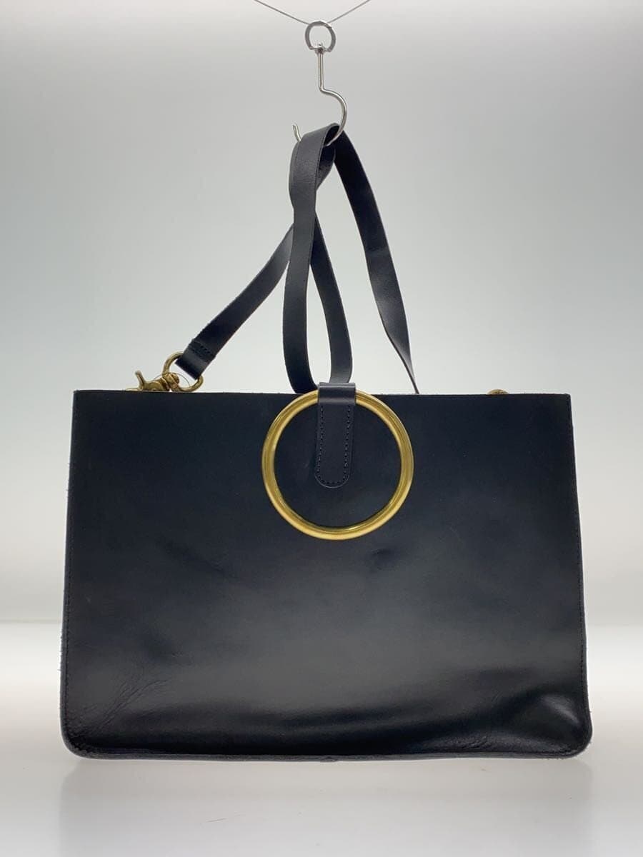 Other Brand OTAAT MYERS COLLECTIVE Shoulder Bag Leather BLK Solid RING TOTE B 3