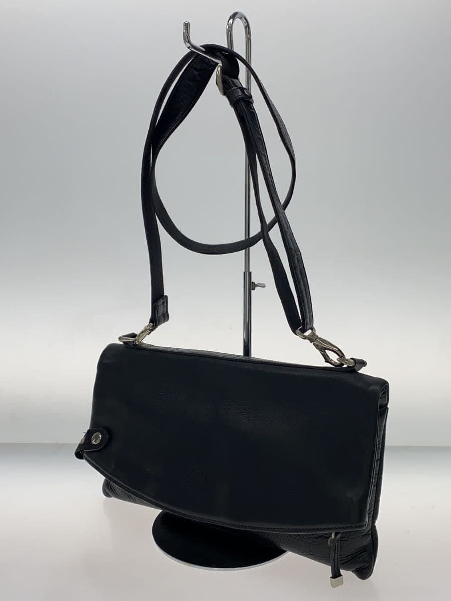 FIVE WOODS Shoulder Bag Leather Black Solid 2