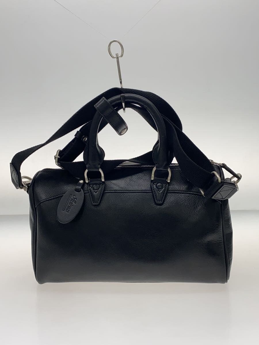 AVIREX Boston Bag Leather Black Mini Boston With Shoulder Strap 3