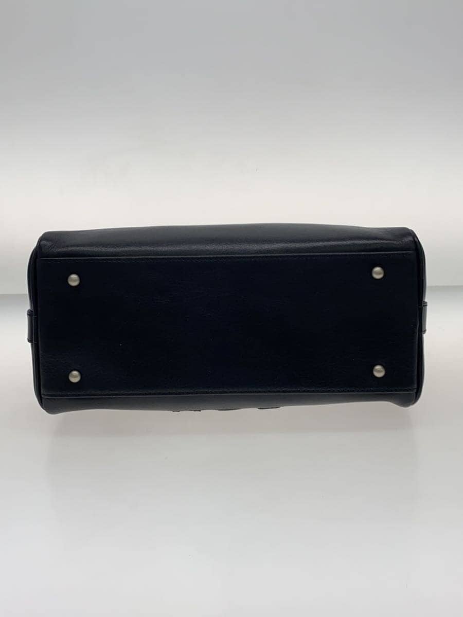 AVIREX Boston Bag Leather Black Mini Boston With Shoulder Strap 4