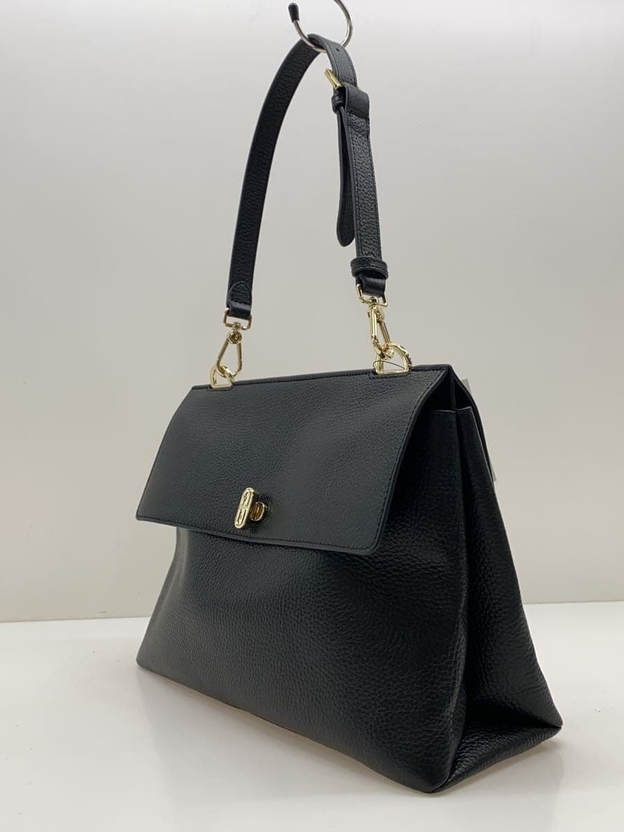 FURLADANAE M Hobo Shoulder Bag Leather BLK 2