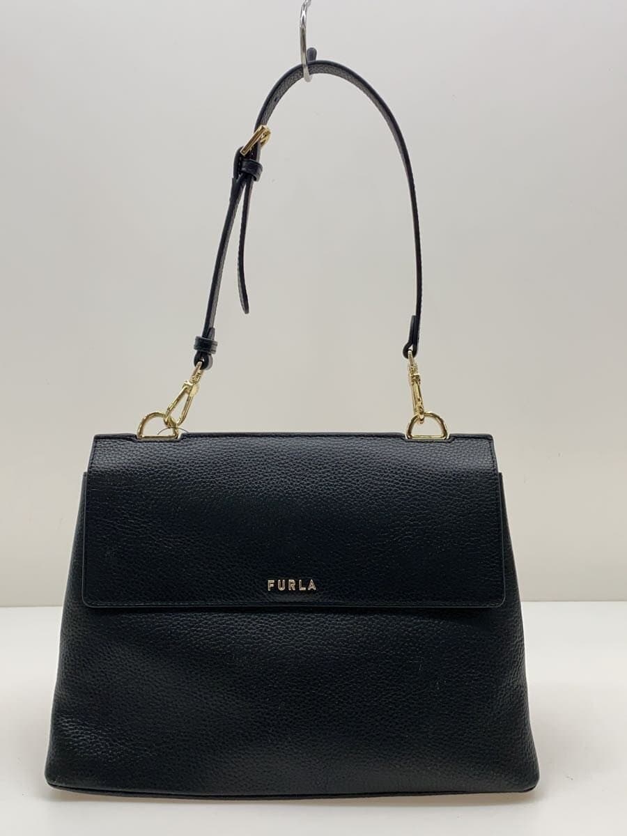 FURLADANAE M Hobo Shoulder Bag Leather BLK 3