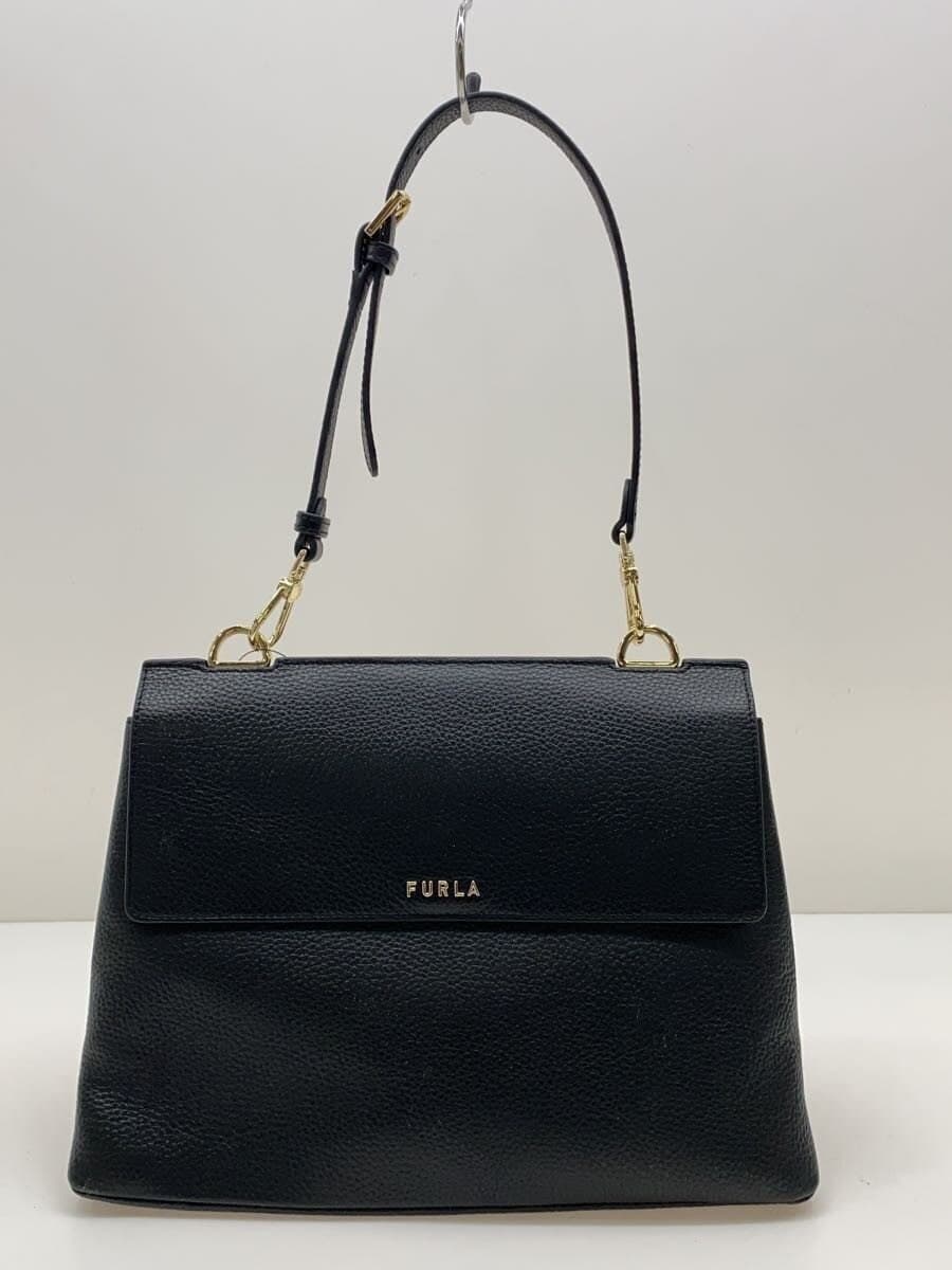 FURLADANAE M Hobo Shoulder Bag Leather BLK 3