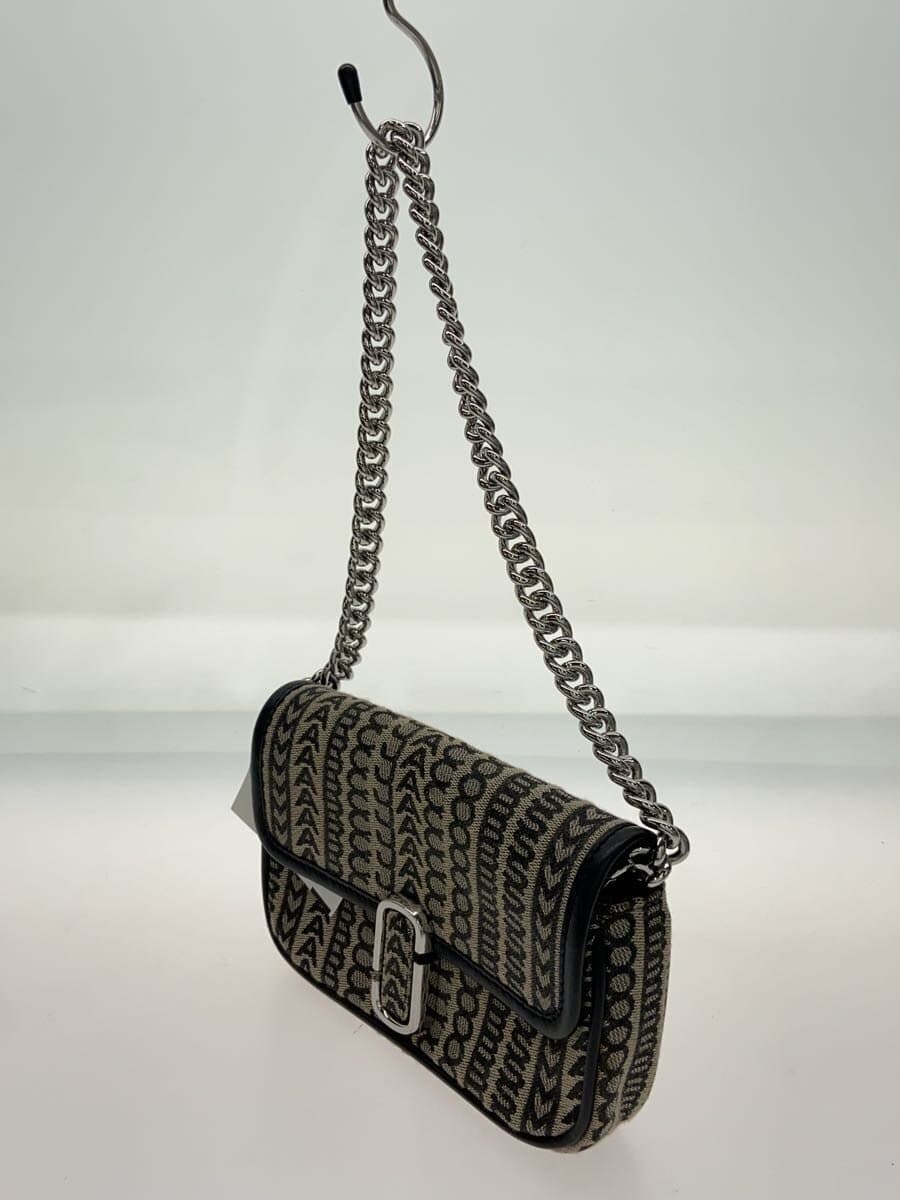MARC JACOBS Monogram Stripe Chain Handbag GRY All Over Pattern 2
