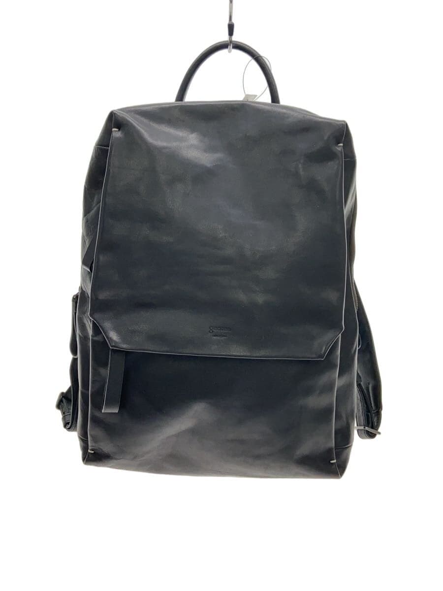 GENTEN All Leather Smart Backpack Cowhide BLK Solid
