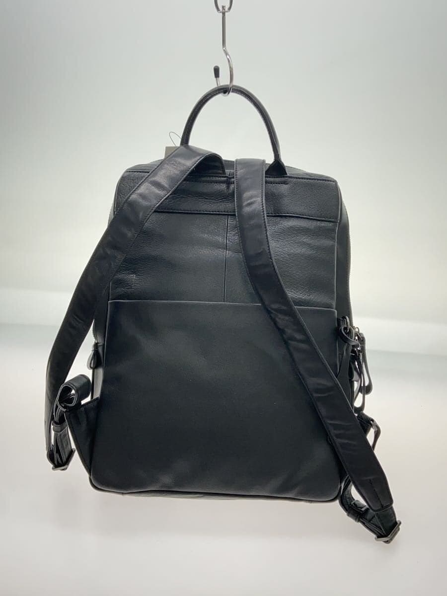 GENTEN All Leather Smart Backpack Cowhide BLK Solid 3