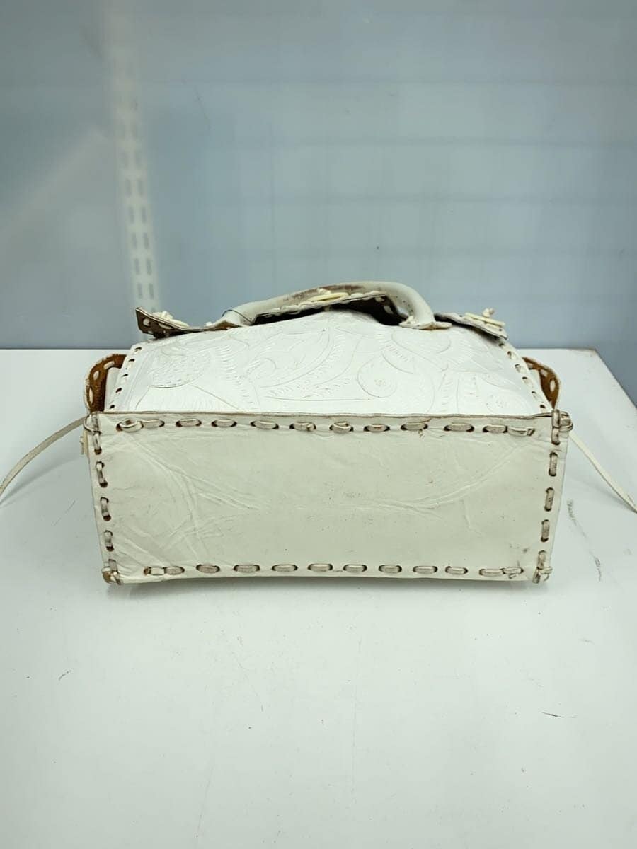 Carving Tribes Handbag Leather WHT 4