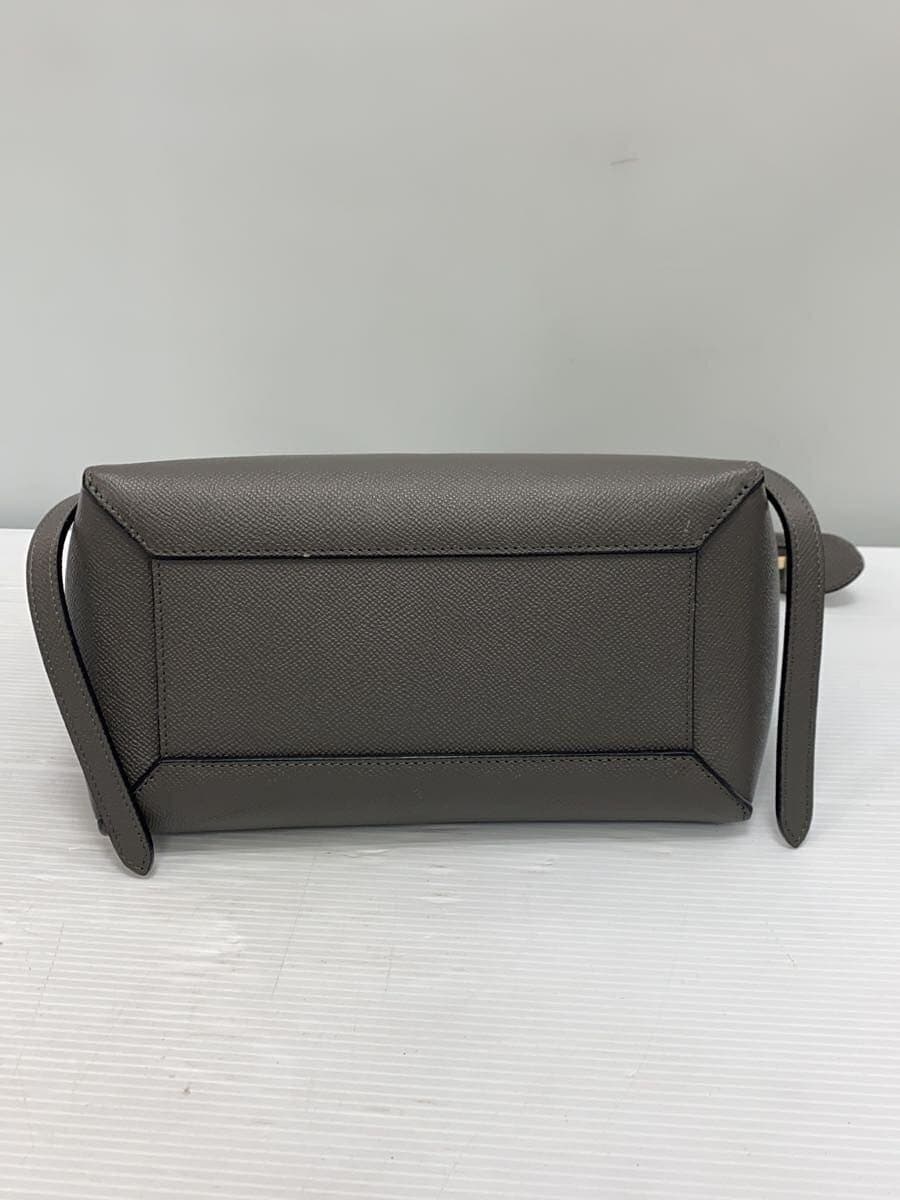 CELINE Shoulder Bag Leather GRY 4