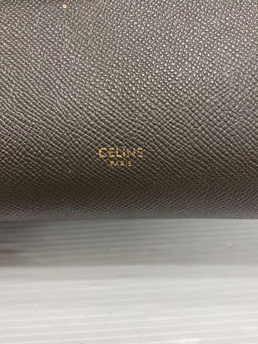 CELINE Shoulder Bag Leather GRY 5